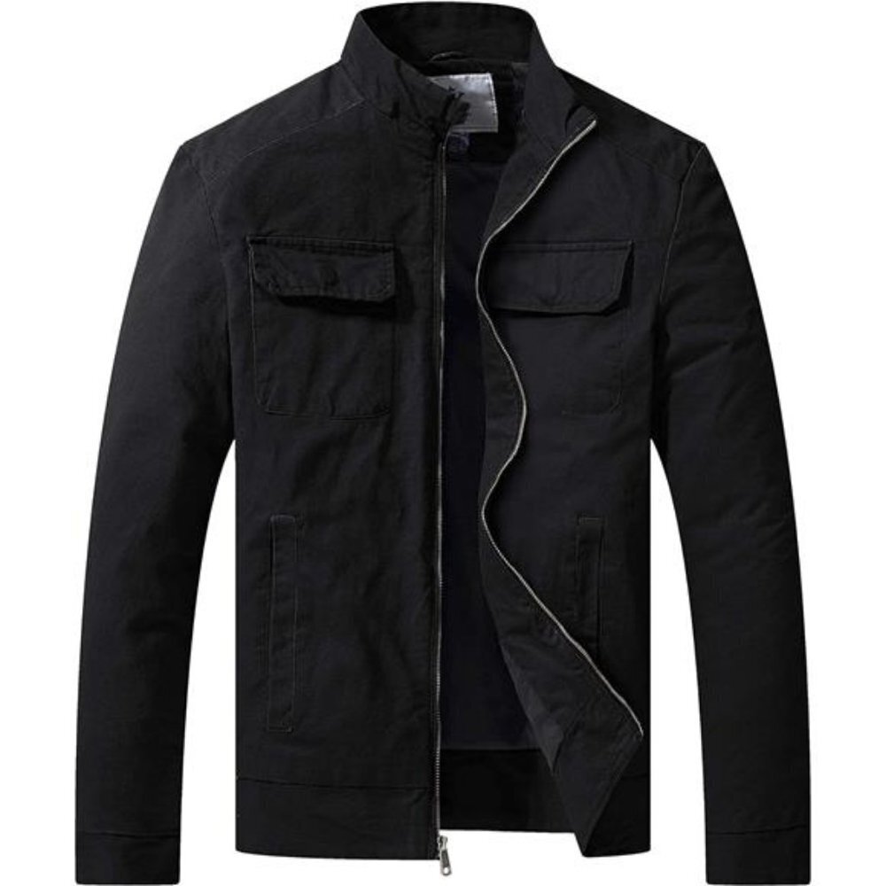 Lightweight Cotton Military Jacket Men Canvas Field Coat